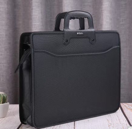 晨光(M&amp;G)文具黑色办公手提会议包 双层事务包 商务拉链袋电脑公文包 单个装ABB93098